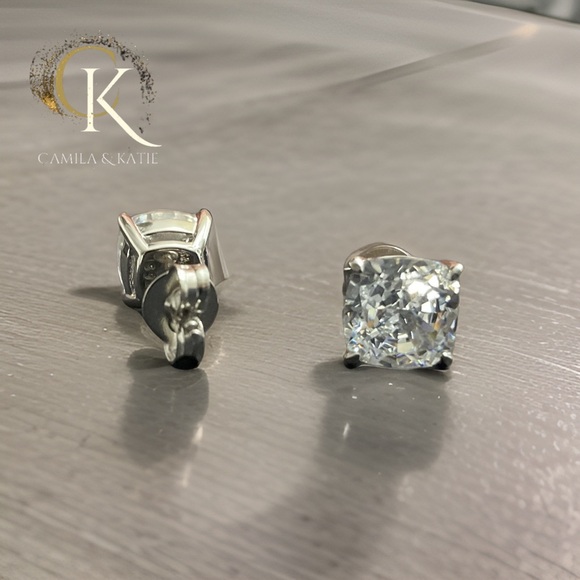 1 carat Lab Hybrid Earrings - Lab Diamond Earrings - Picture 2 of 5